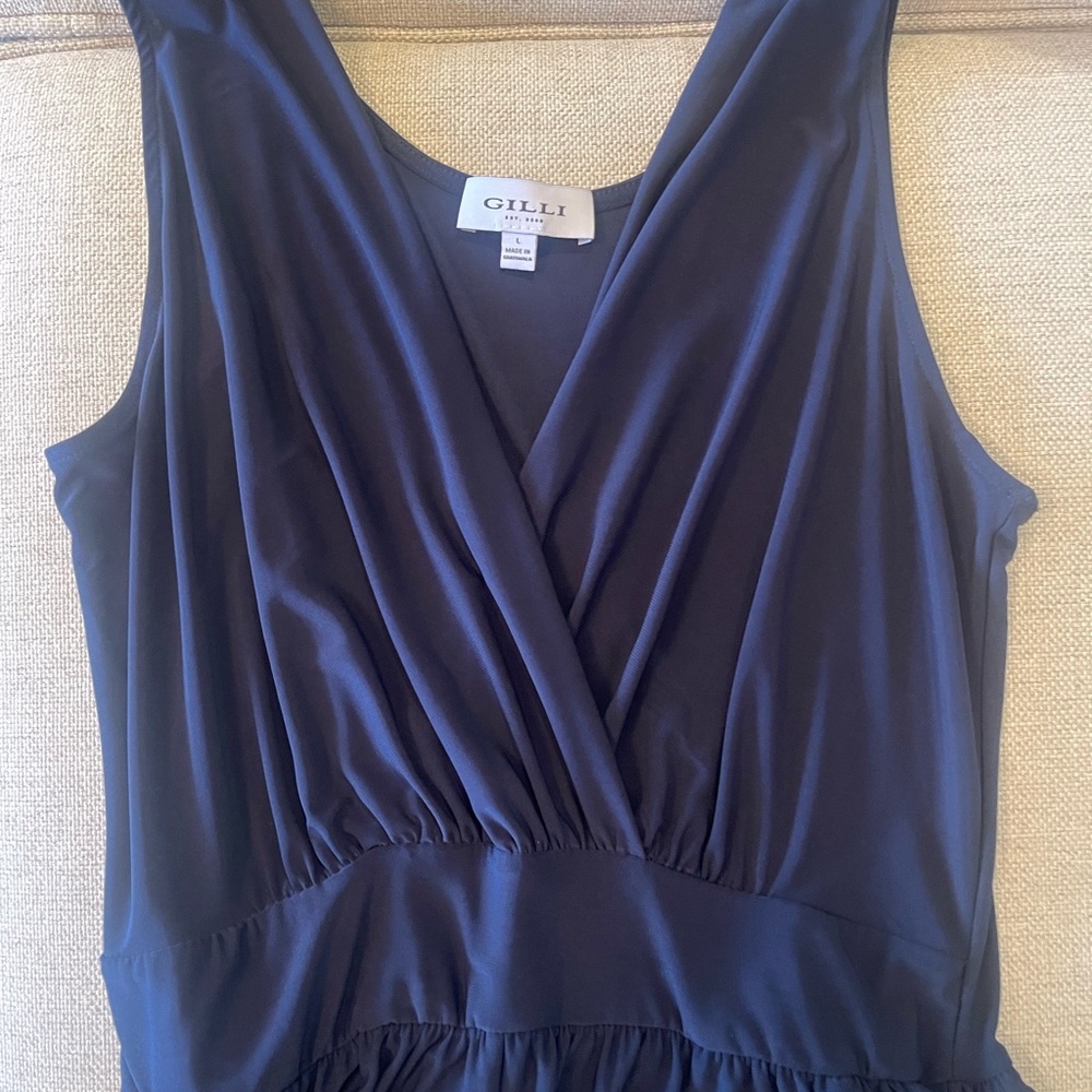 Gilli Deep Blue V-Neck Sleeveless Jumpsuit - Picture 3 of 8